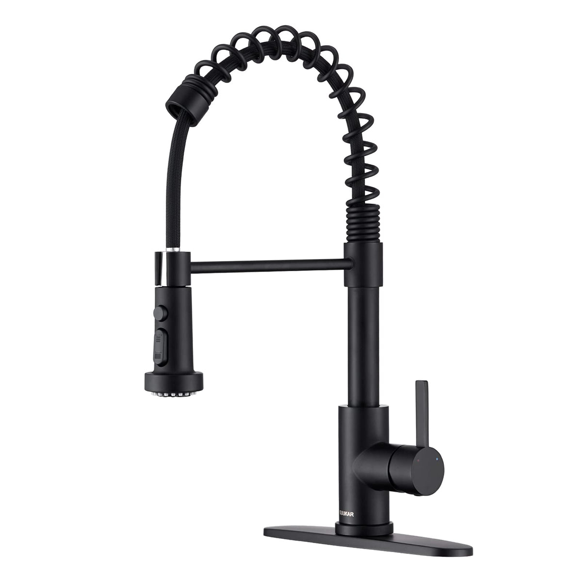 Kitchen Faucet with Pull Down Sprayer, Single Handle Brushed Nickel High Arc Commercial Farmhouse Kitchen Sink Faucet with Deck Plate