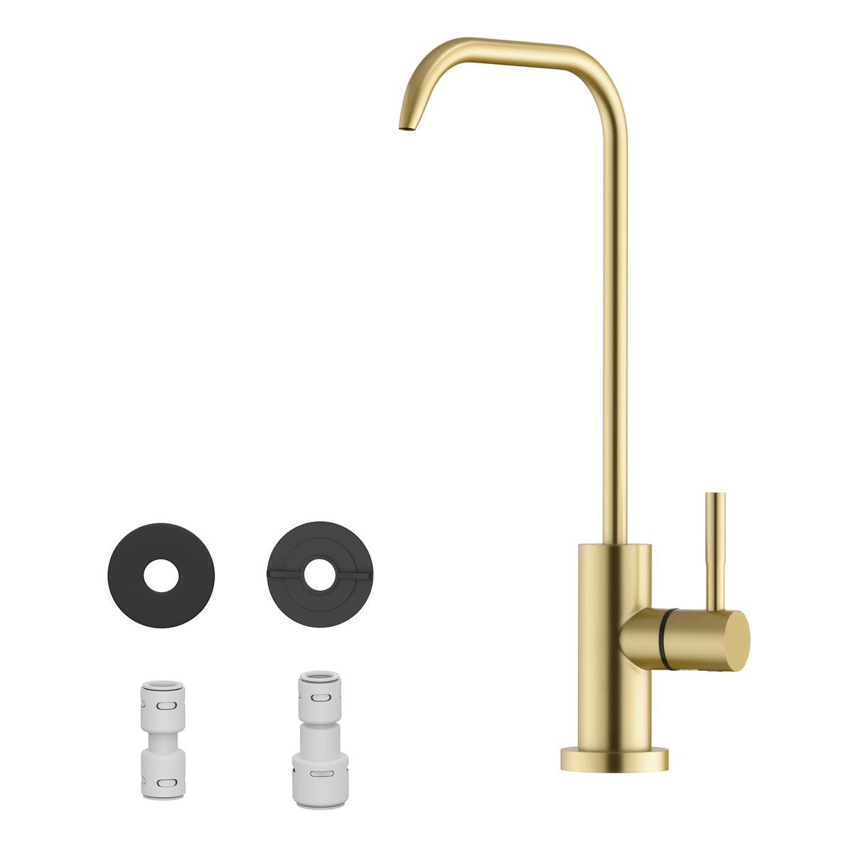 WEWE Pull-Down Kitchen Faucet, 3-Mode Sprayer, Brushed Nickel, High Arc