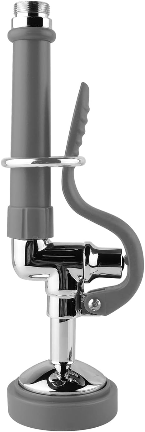 Pre Rinse Sprayer Commercial Sink Sprayer Head,1.42GPM Spray Valve Dish Spray Nozzle with Ergonomic Handle, Commercial Faucet Parts for Commercial Kitchen Sink,Chrome Finished(Gray)