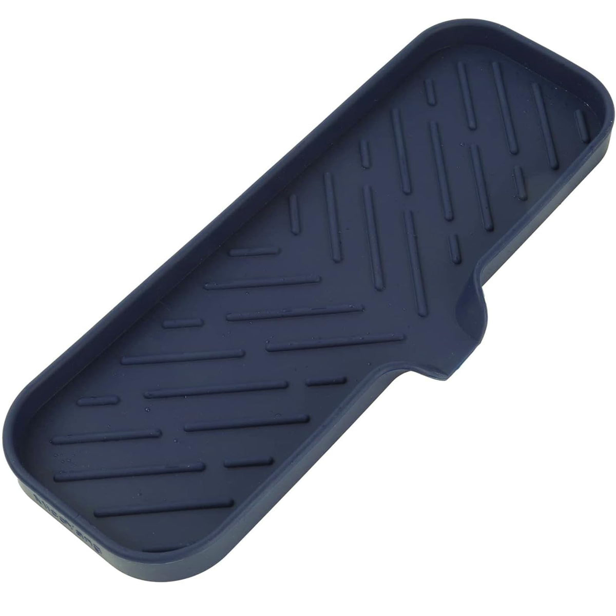 MicoYang Silicone Soap Dish with Drain Spout, Self-Draining Sink Organizer Tray for Bathroom and Kitchen, Sponges, Dispensers and Soap Holder, Non-Slip and Dishwasher Safe, Grey (Compact, 4.9"×3.2")