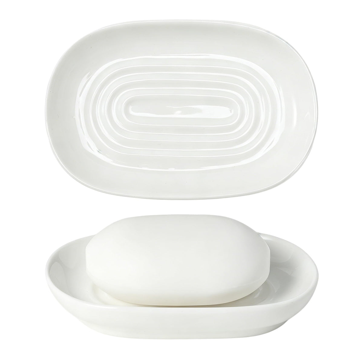 Black Ceramic Soap Dish/Tray for Bathroom Shower Kitchen