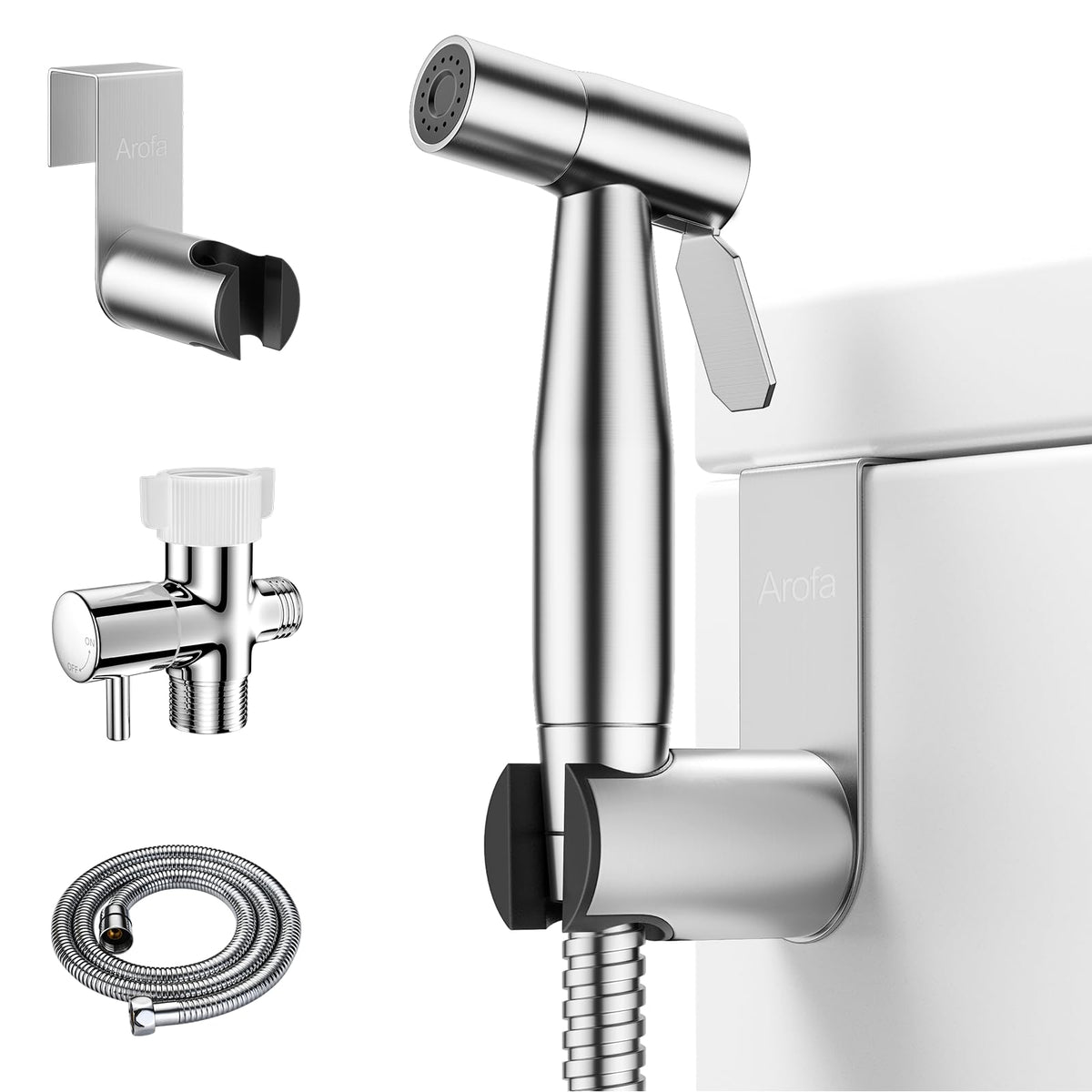 Arofa 3 Pack Handheld Bidet Sprayer for Toilet, Adjustable Water Pressure