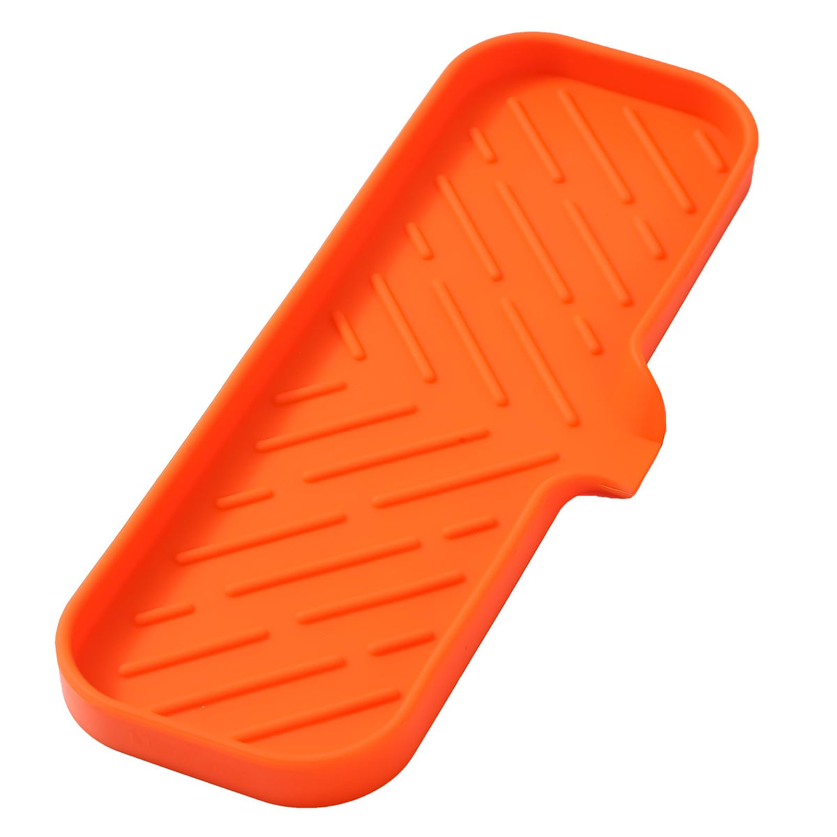 MicoYang Silicone Soap Dish with Drain Spout, Self-Draining Sink Organizer Tray for Bathroom and Kitchen, Sponges, Dispensers and Soap Holder, Non-Slip and Dishwasher Safe, Grey (Compact, 4.9"×3.2")