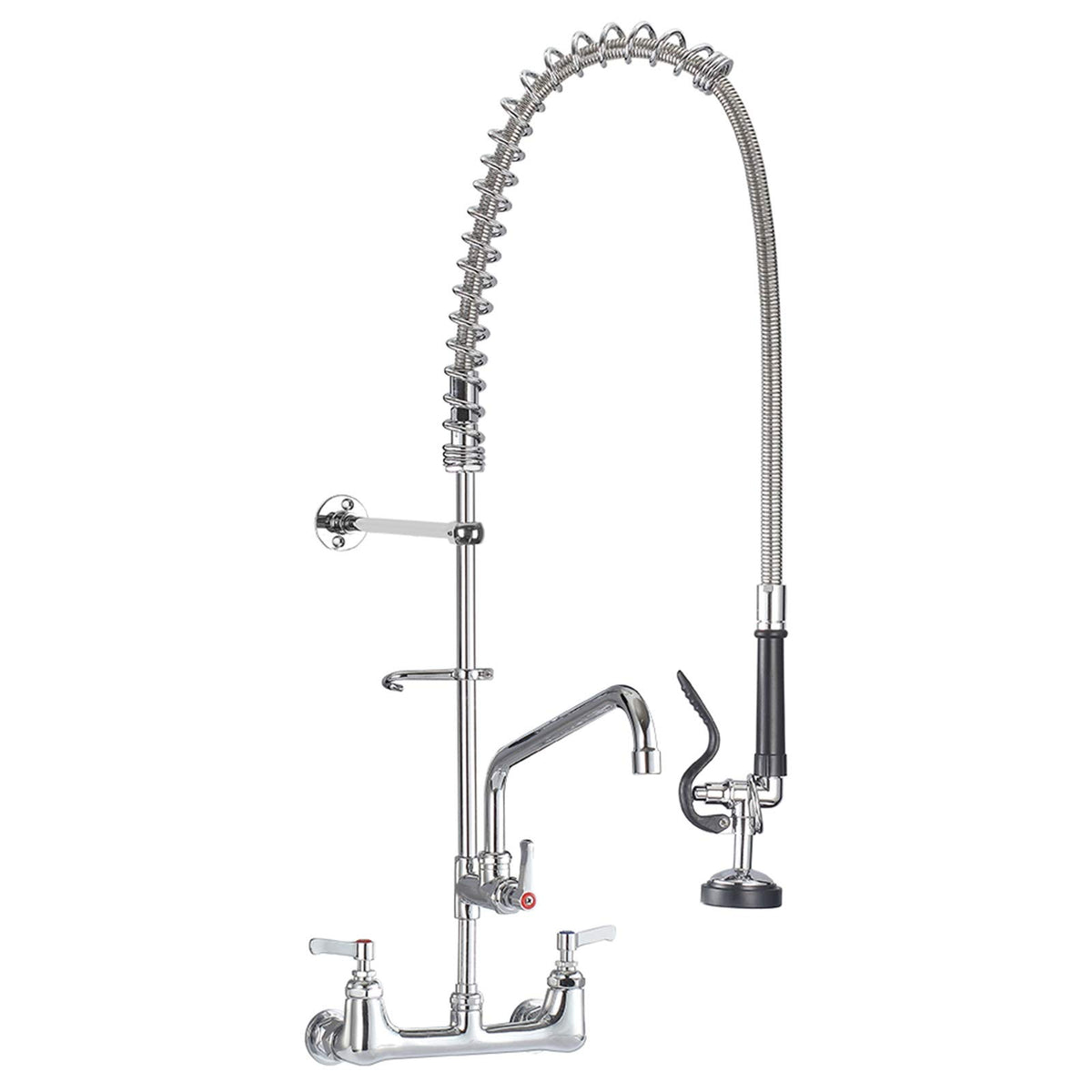 Commercial Sink Faucet with Sprayer 36 inch Commercial Faucet Pre Rinse Sprayer 8 inch Wall Mount Center with 12 inch Add on Spout