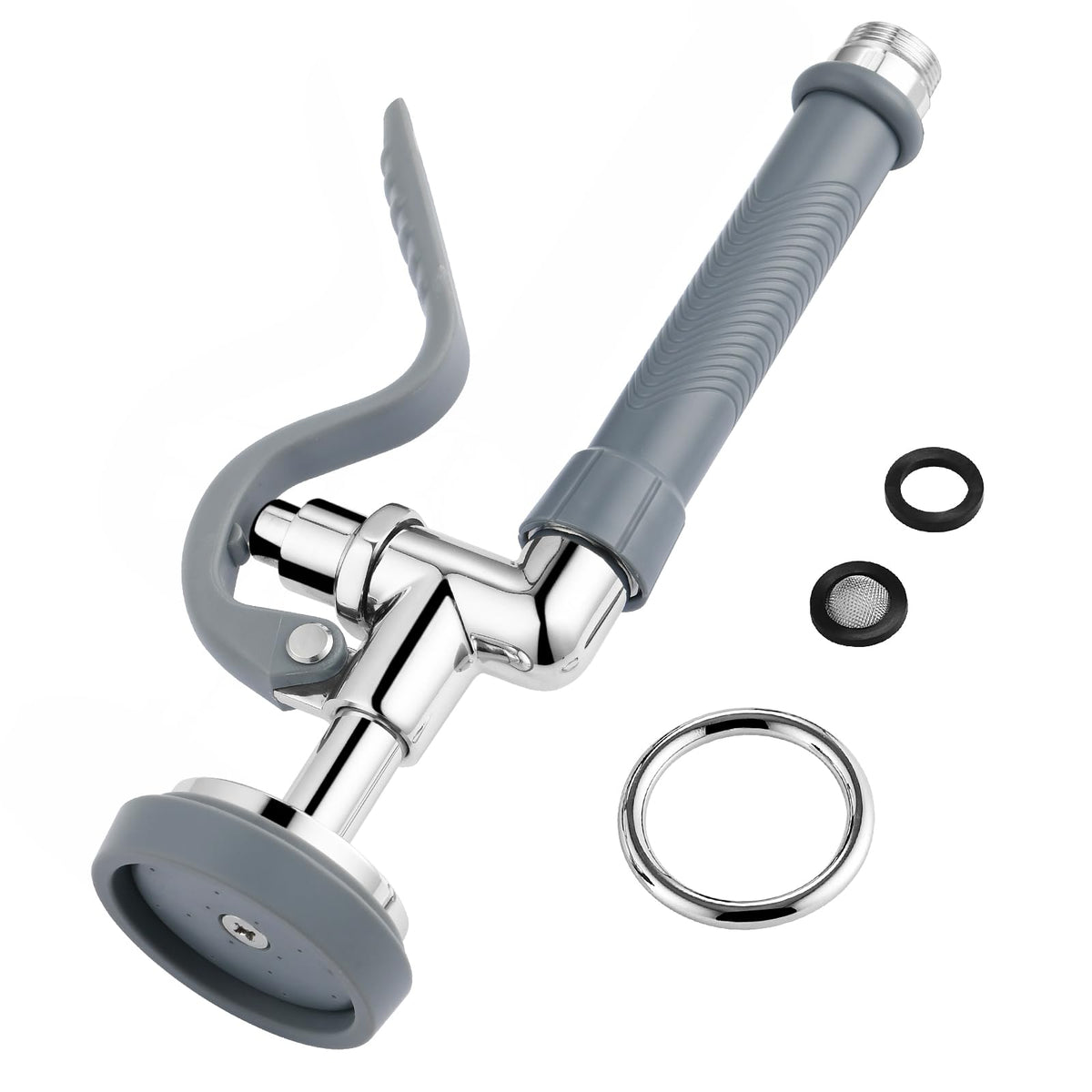 Pre Rinse Sprayer Valve with Handle Grip Assembly (Grey)