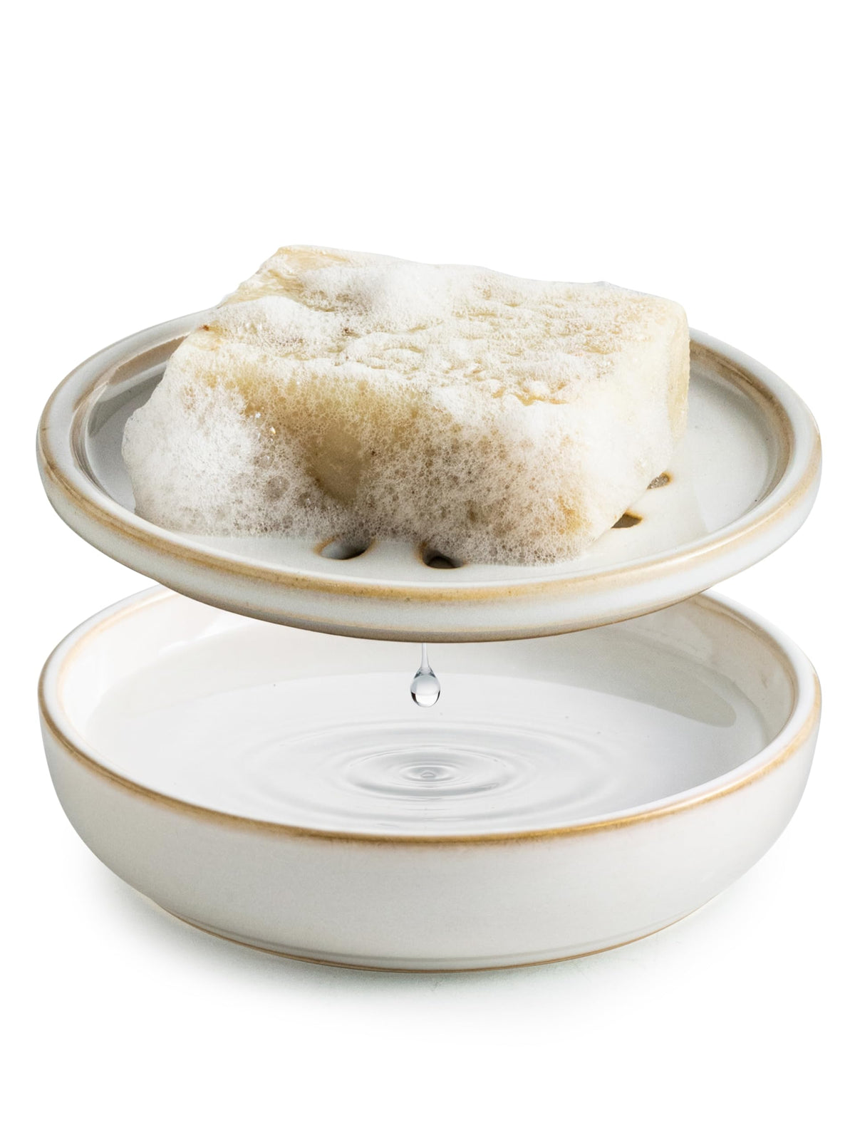 Miamolo Soap Dish for Shower with Drainage, Double Layer, Extends Soap Life