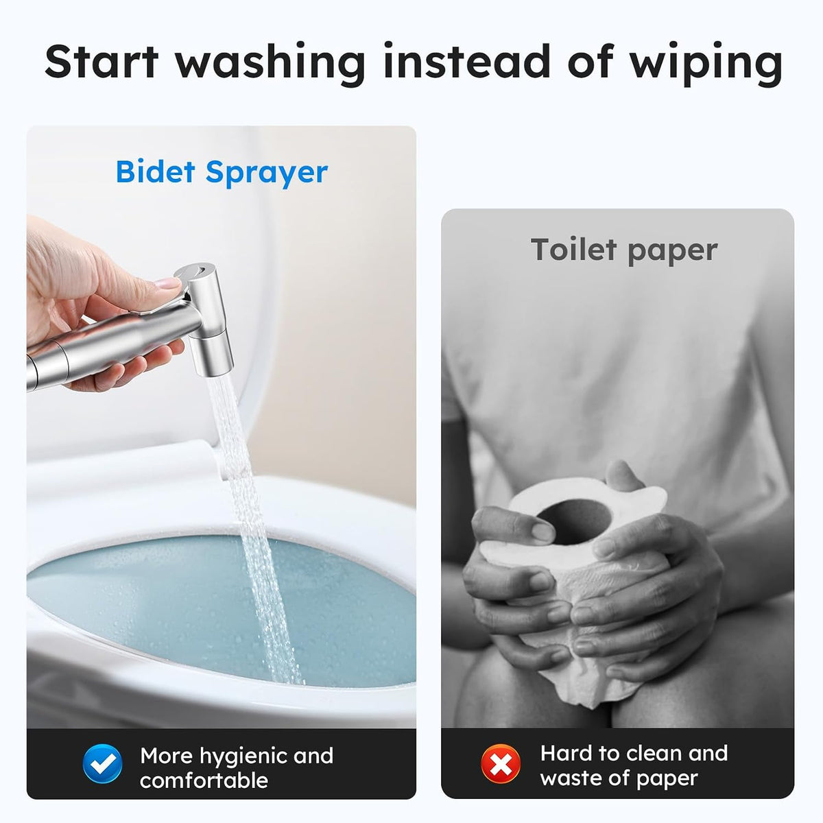 Arofa 3 Pack Handheld Bidet Sprayer for Toilet, Adjustable Water Pressure