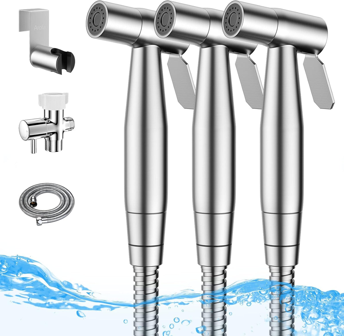 Arofa 3 Pack Handheld Bidet Sprayer for Toilet, Adjustable Water Pressure