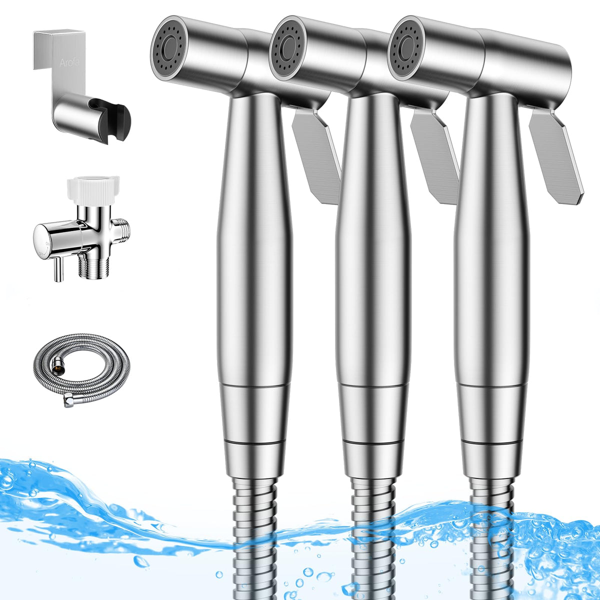 Arofa 3 Pack Handheld Bidet Sprayer for Toilet, Adjustable Water Pressure