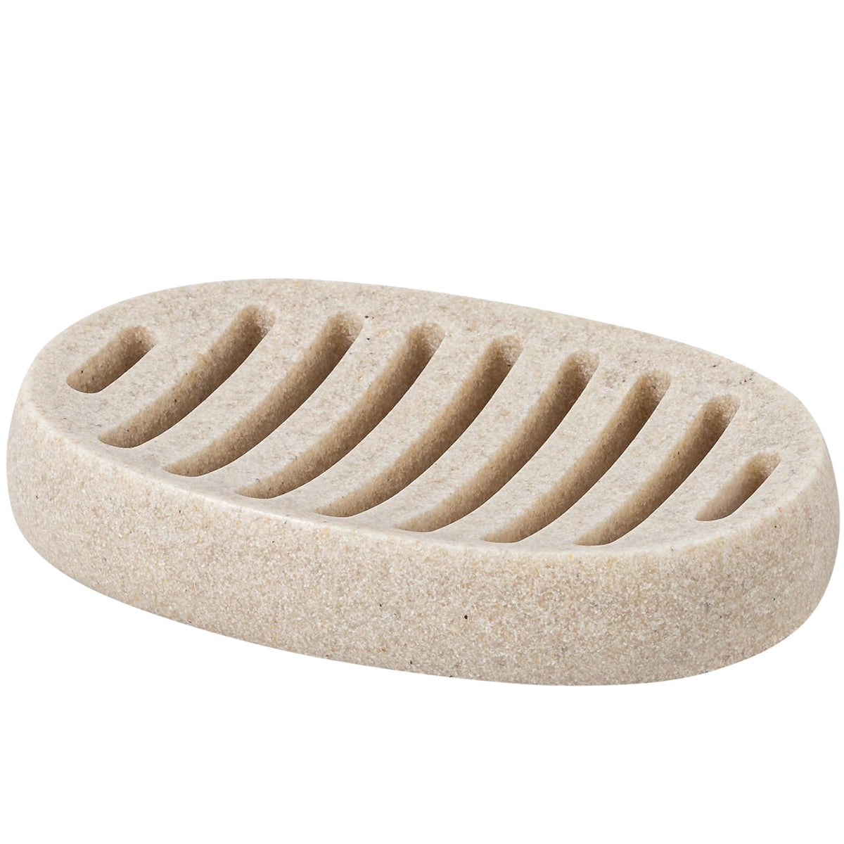 Soap Dish, Simple Oval Bar Soap Holders, Self Draining, Beige