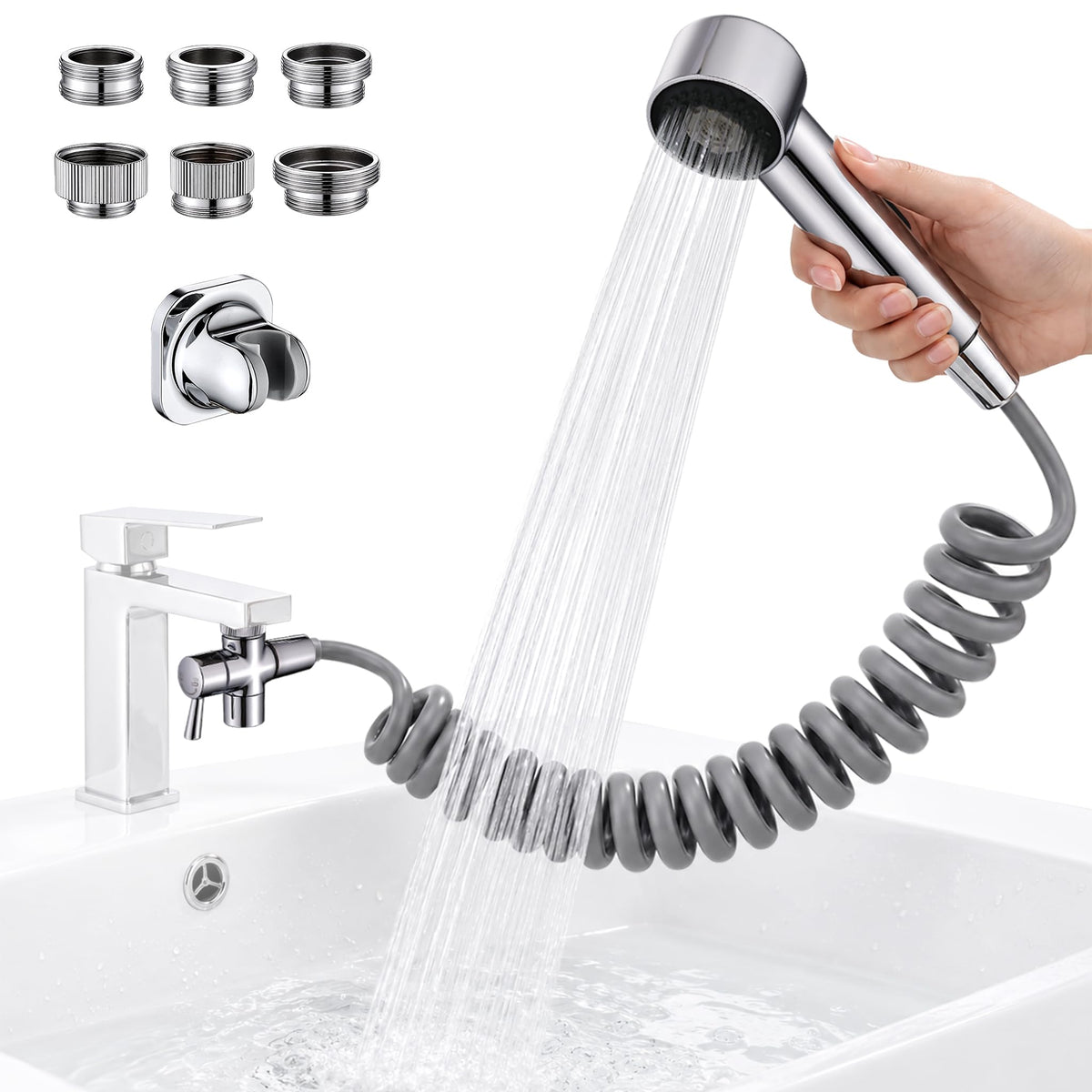 3-Mode Sink Faucet Sprayer Attachment with ON/OFF Switch