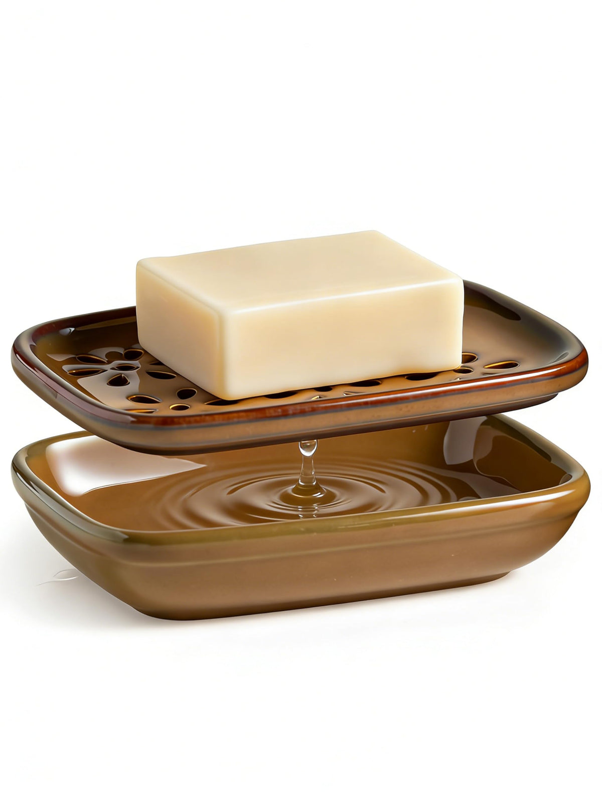 Miamolo Soap Dish for Shower with Drainage, Double Layer, Extends Soap Life