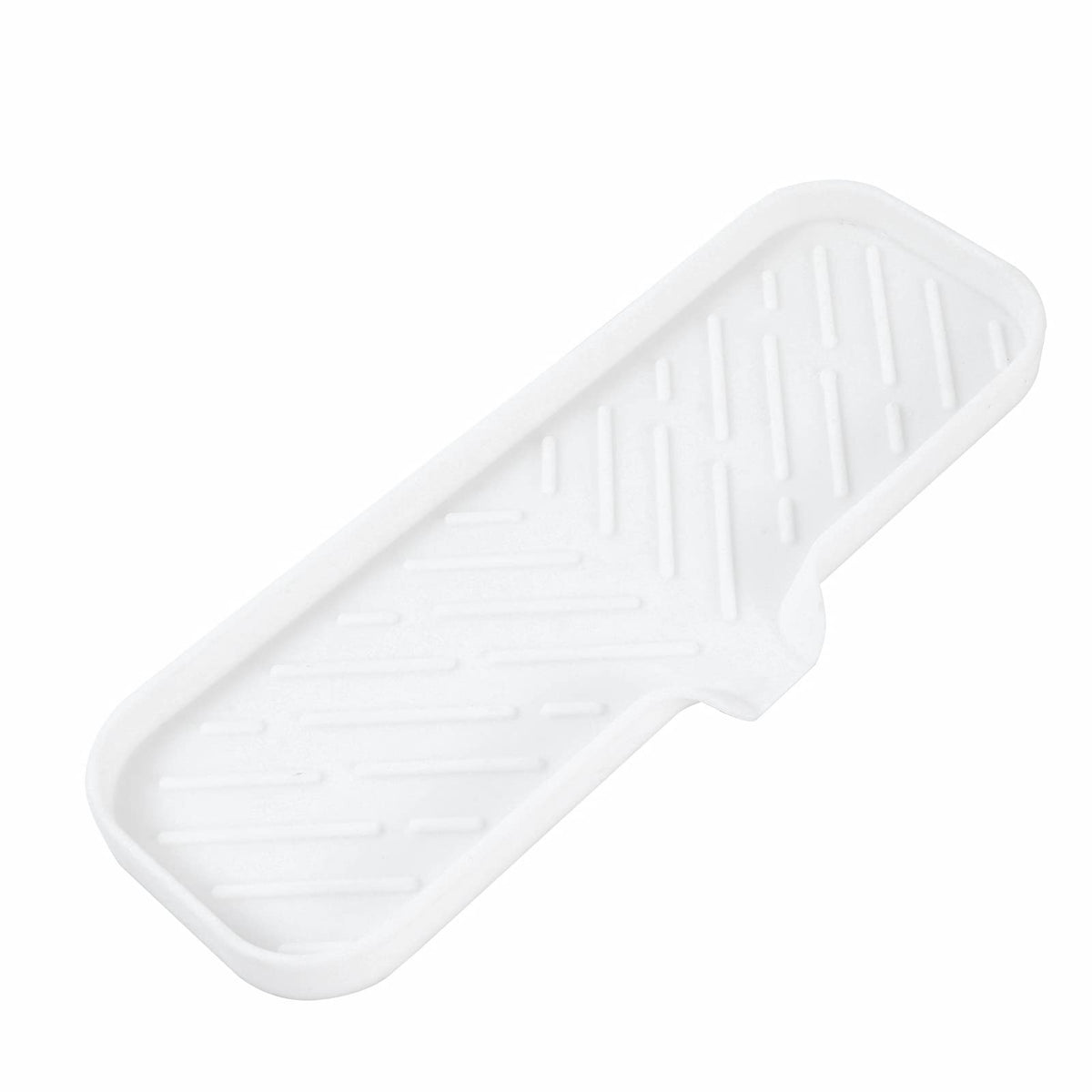 MicoYang Silicone Soap Dish with Drain Spout, Self-Draining Sink Organizer Tray for Bathroom and Kitchen, Sponges, Dispensers and Soap Holder, Non-Slip and Dishwasher Safe, Grey (Compact, 4.9"×3.2")