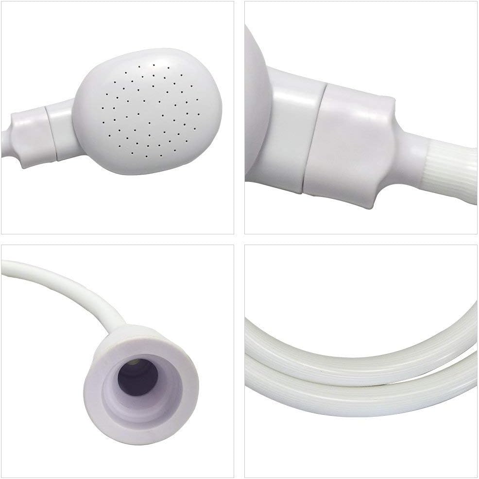 Portable Shampoo Sink Spray Hose, Faucet Attachment with Nozzle for Hair Washing, Baby & Pet Bathing, Vegetable Rinsing, White (White, 3M/9.84FT)