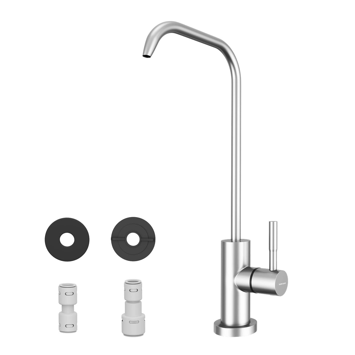 WEWE Pull-Down Kitchen Faucet, 3-Mode Sprayer, Brushed Nickel, High Arc