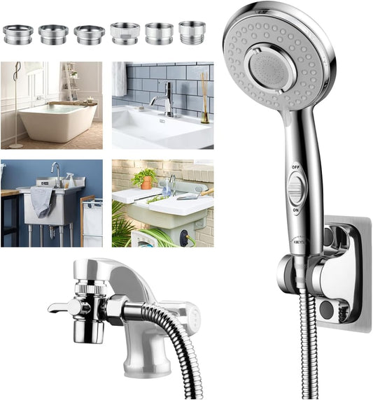 KLLEYNA Shower Head Hose Sink Tub Faucet Attachment,ON/OFF Sprayer Dog Wash
