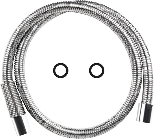 60 Inch Commercial Pre Rinse Sprayer Hose 1.42 GPM Pre Rinse Faucet Hose for Kitchen Sink Faucet, Flexible Stainless Commercial Kitchen Dish Spray Hose Replacement Kit
