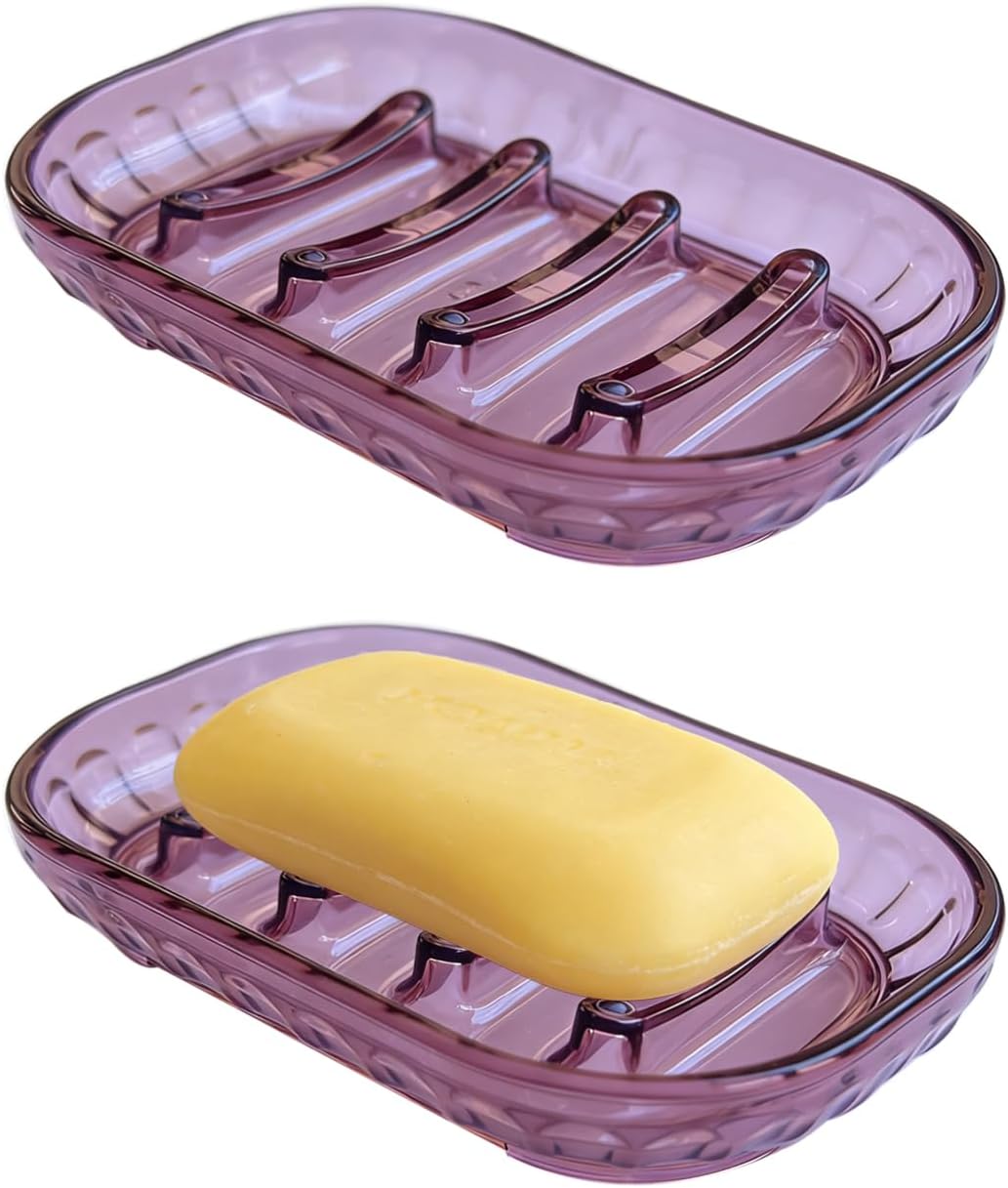 Soap Dish for Bar Soap, 2 Pack Bathroom Soap Dishes Soap Tray