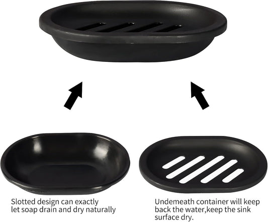 Topsky Soap Dish for Shower, 2pcs Soap Dishes Soap Savers for Bar Soap, Soap Bar Holder Shower with Drip Tray, Plastic Soap Holders with Drain for Kitchen Sink, Easy to Clean, Keeps The Soap Dry