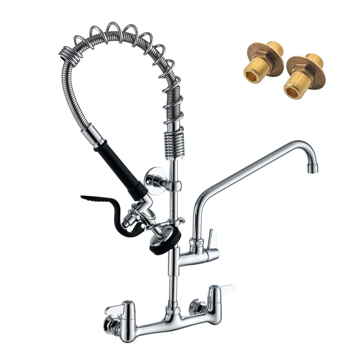 CENOSA 25" Commercial Sink Faucet Wall Mount with Pre-Rinse Sprayer