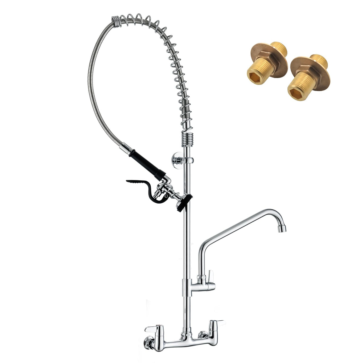 CENOSA 25" Commercial Sink Faucet Wall Mount with Pre-Rinse Sprayer