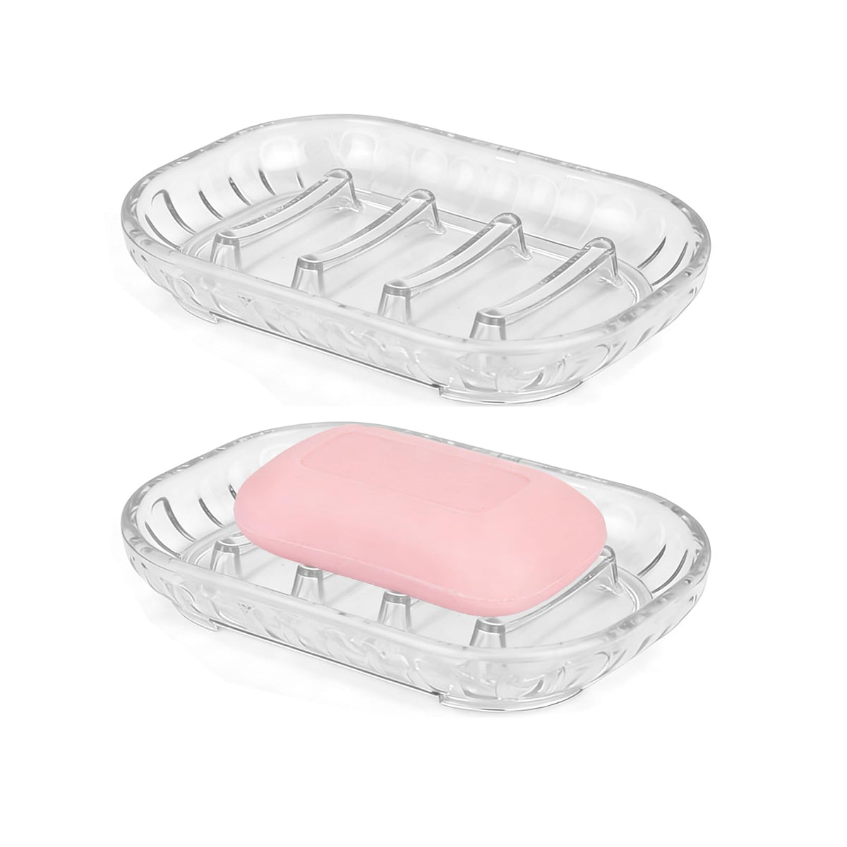 Soap Dish for Bar Soap, 2 Pack Bathroom Soap Dishes Soap Tray