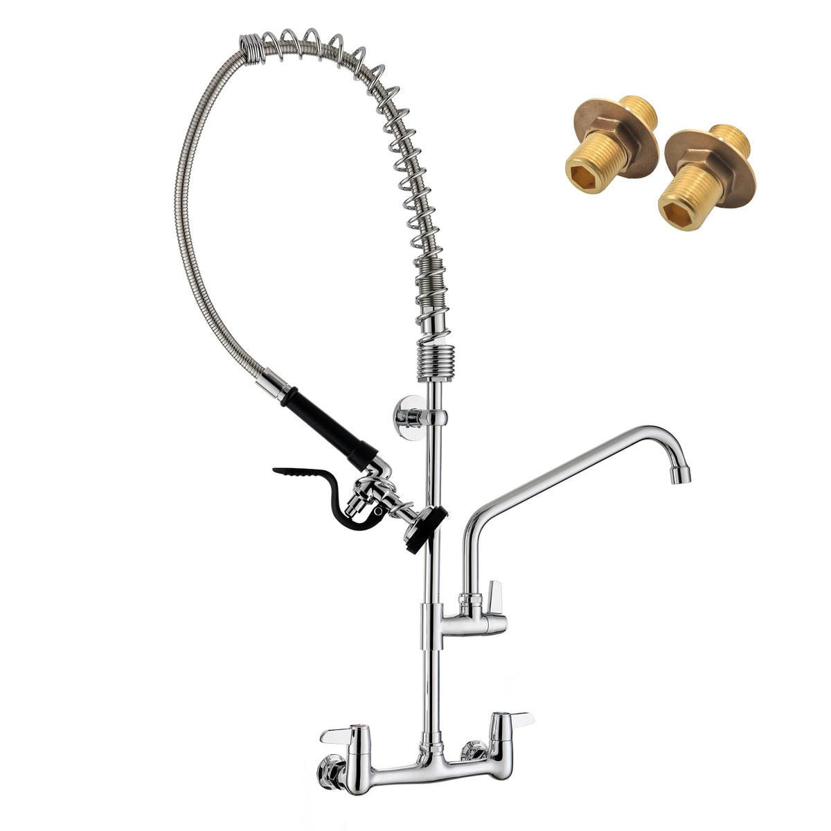 CENOSA 25" Commercial Sink Faucet Wall Mount with Pre-Rinse Sprayer