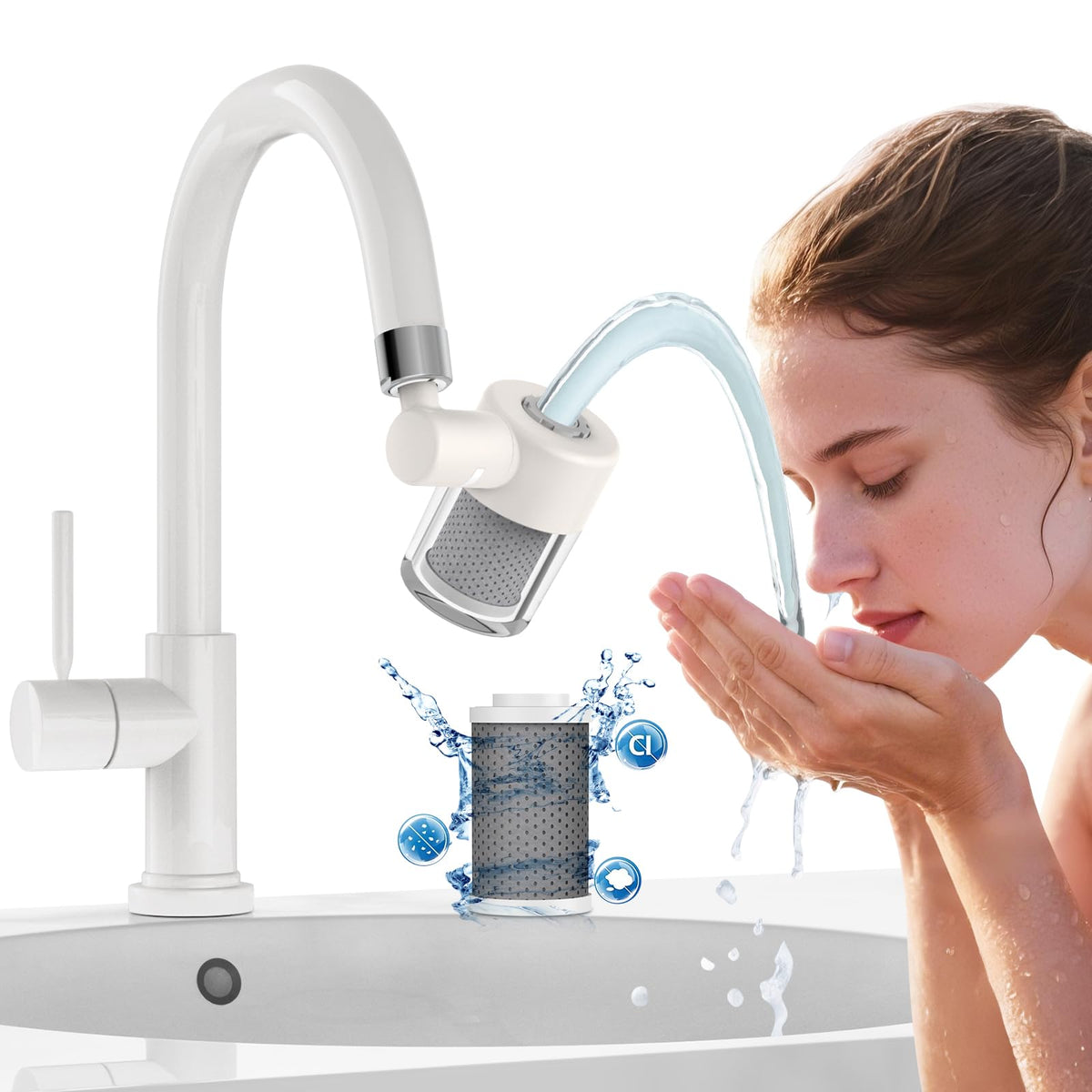 Patented CECEFIN Swivel Faucet Extender Sink Aerator NSF/ANSI 372 Standard