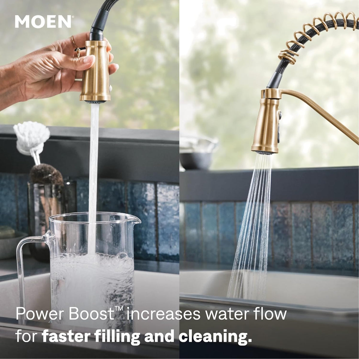 Moen 87886BZG Nolia Spring Pulldown Kitchen Faucet