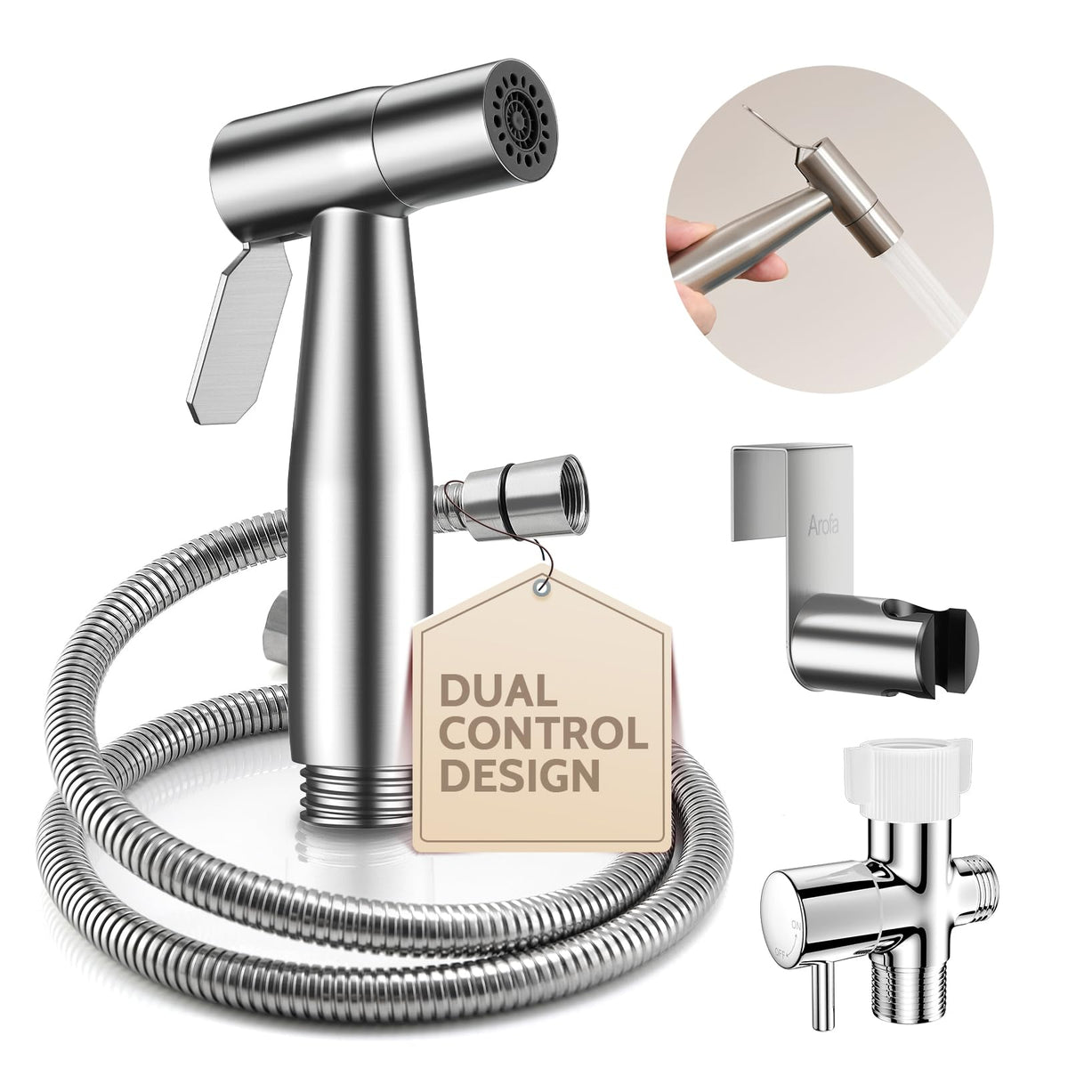 Arofa 3 Pack Handheld Bidet Sprayer for Toilet, Adjustable Water Pressure
