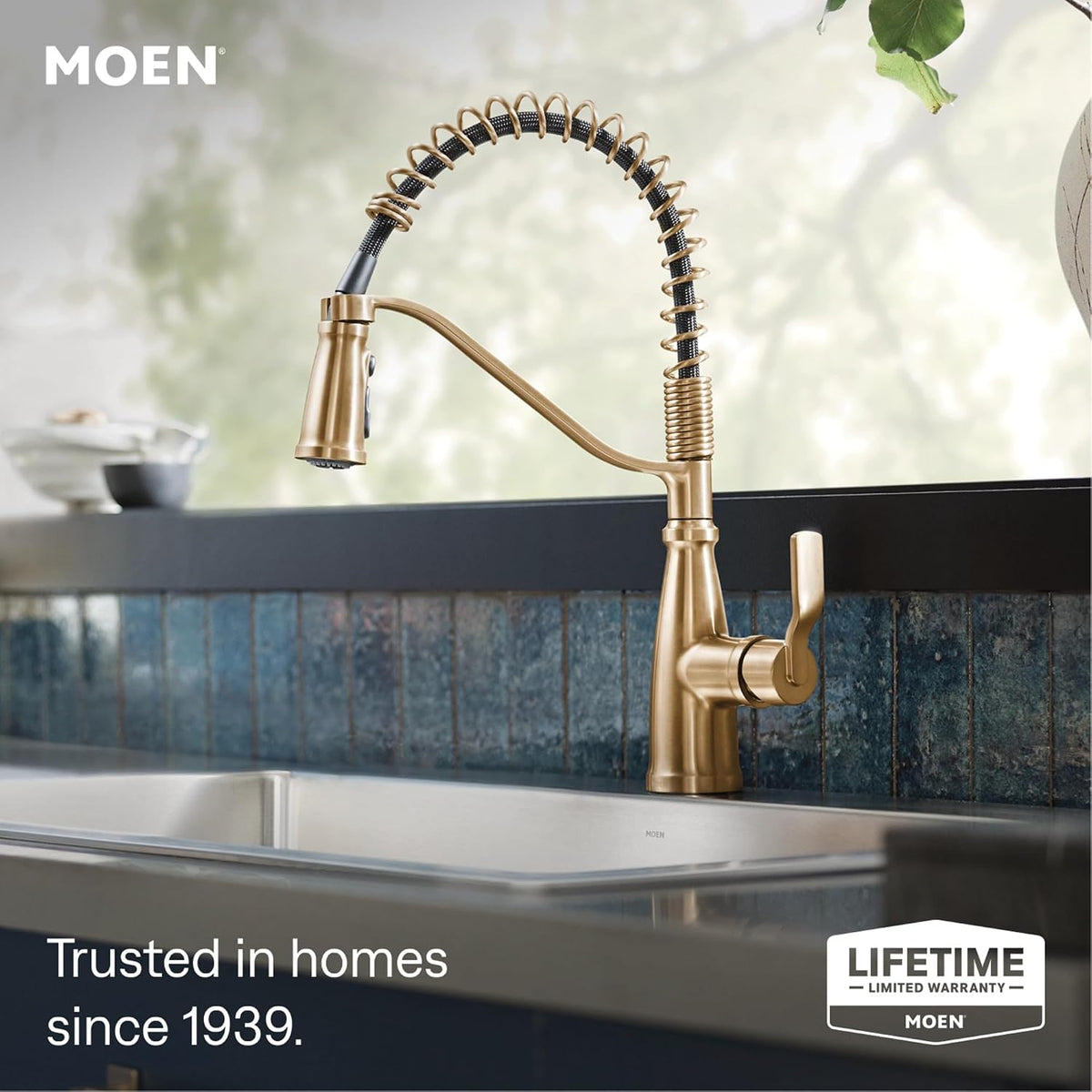 Moen 87886BZG Nolia Spring Pulldown Kitchen Faucet