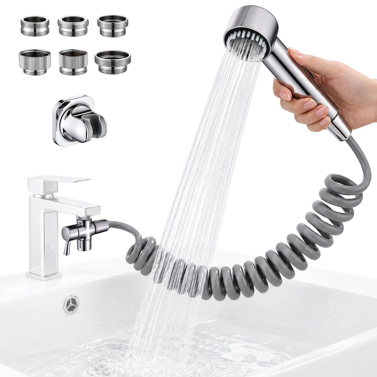 3-Mode Sink Faucet Sprayer Attachment with ON/OFF Switch