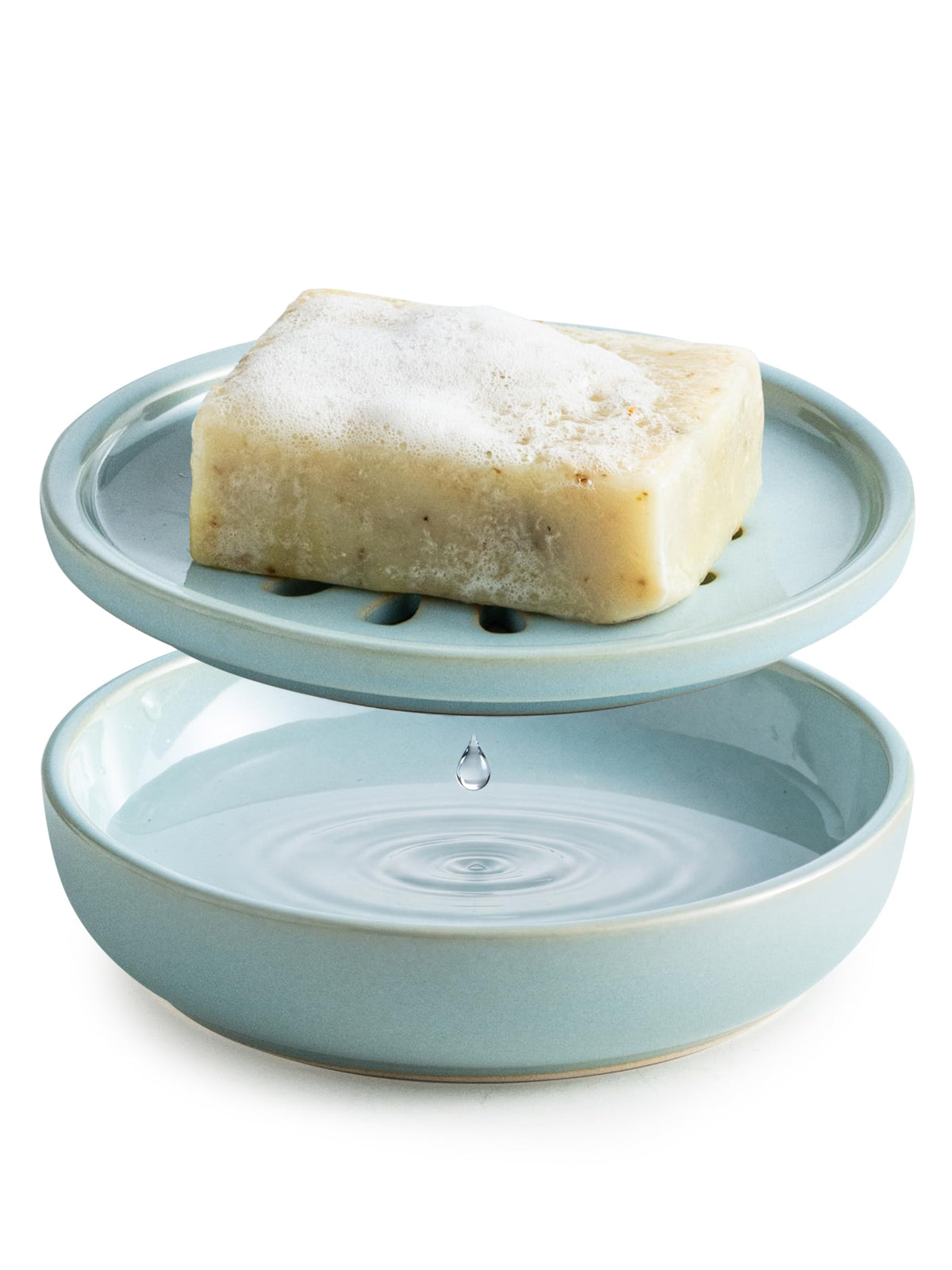 Miamolo Soap Dish for Shower with Drainage, Double Layer, Extends Soap Life