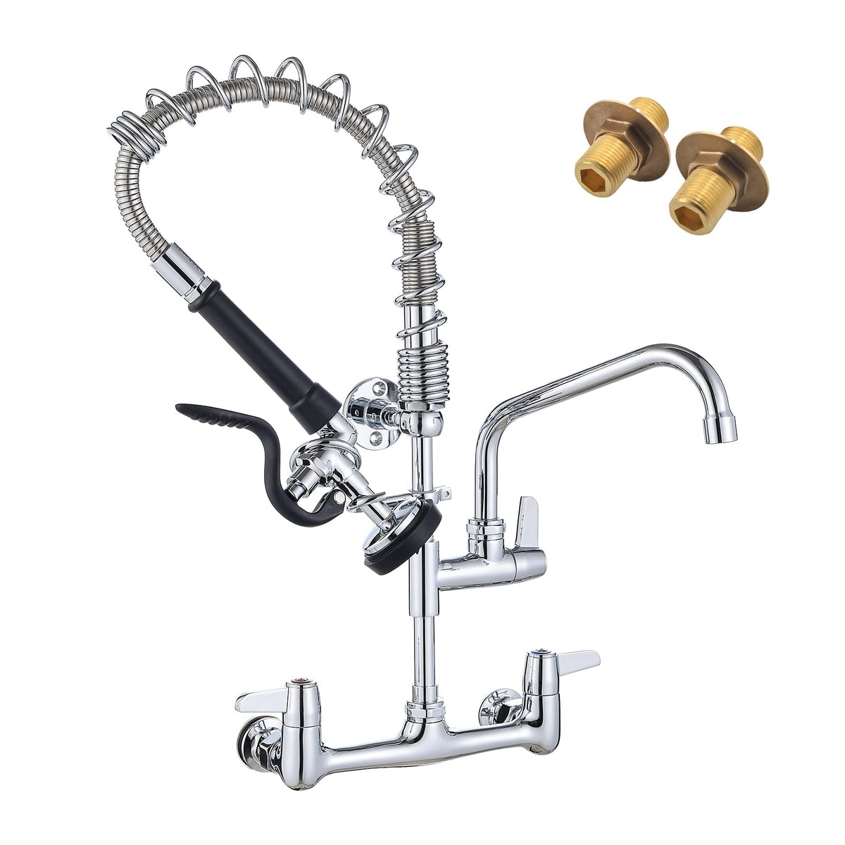 CENOSA 25" Commercial Sink Faucet Wall Mount with Pre-Rinse Sprayer