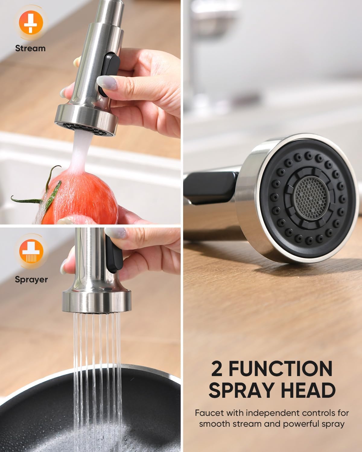 Kitchen Faucet with Pull Down Sprayer Brushed Nickel