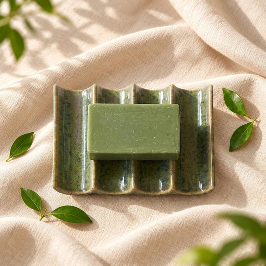 Ceramic Soap Dish, Draining Bar Soap Holder for Shower & Bathroom
